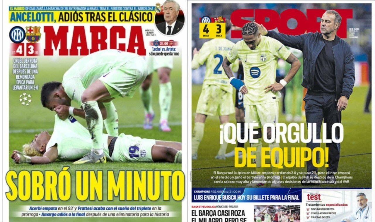 Portadas de 'Marca' y 'Sport' del 07-05-25. Marca/Sport