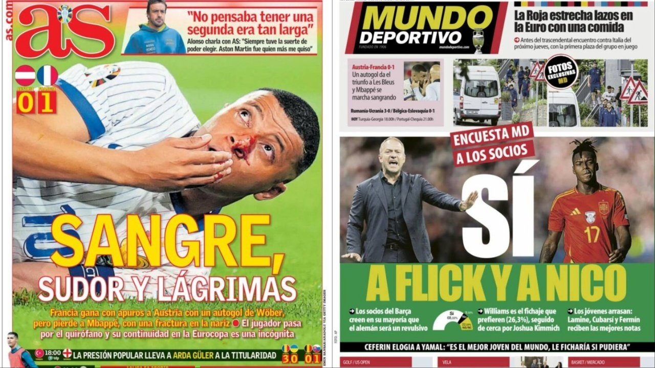 Portadas de la prensa deportiva a 18-06-24. AS/MD