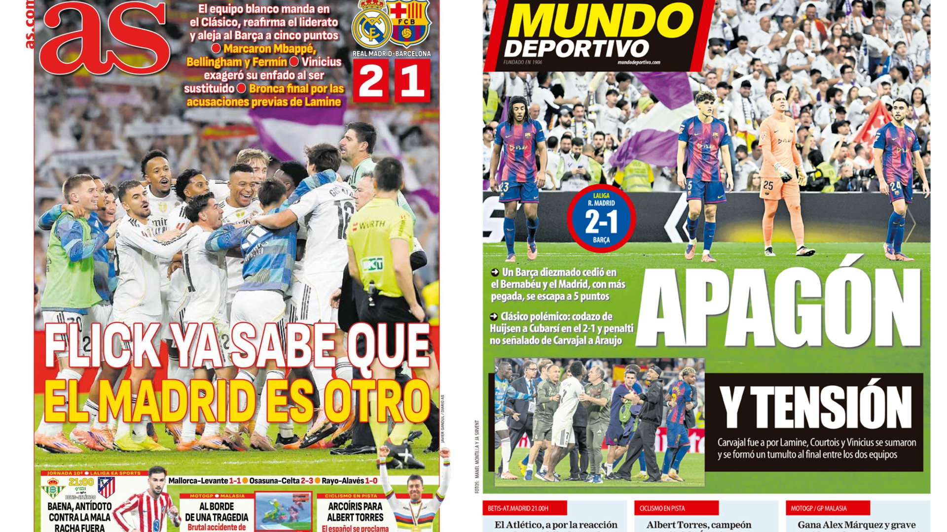 Portadas de la prensa deportiva del 27-10-25