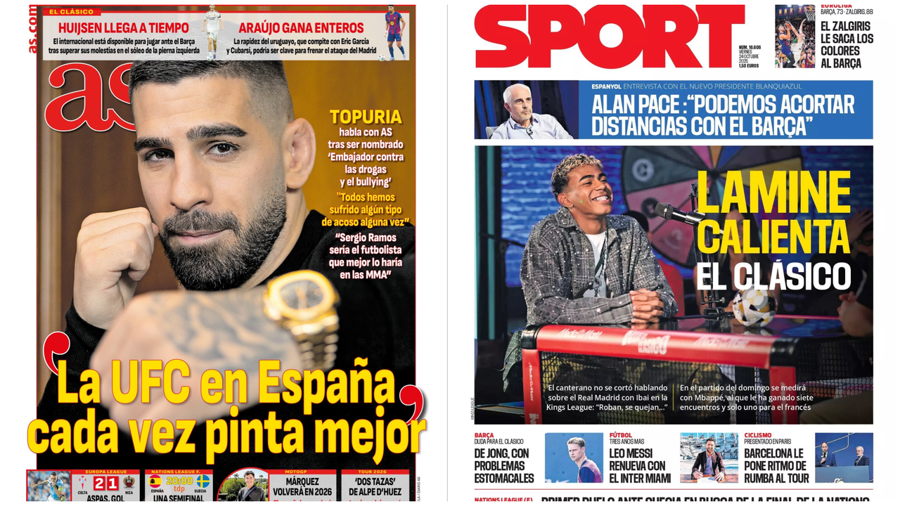 Portadas de la prensa deportiva del 24-10-25