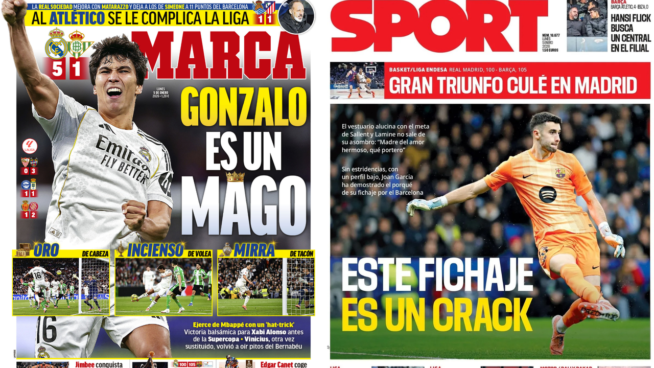 Portadas de la prensa deportiva del 05-01-26