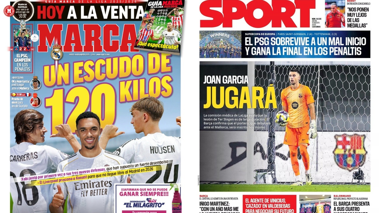 Portadas de la prensa deportiva del 14-08-25