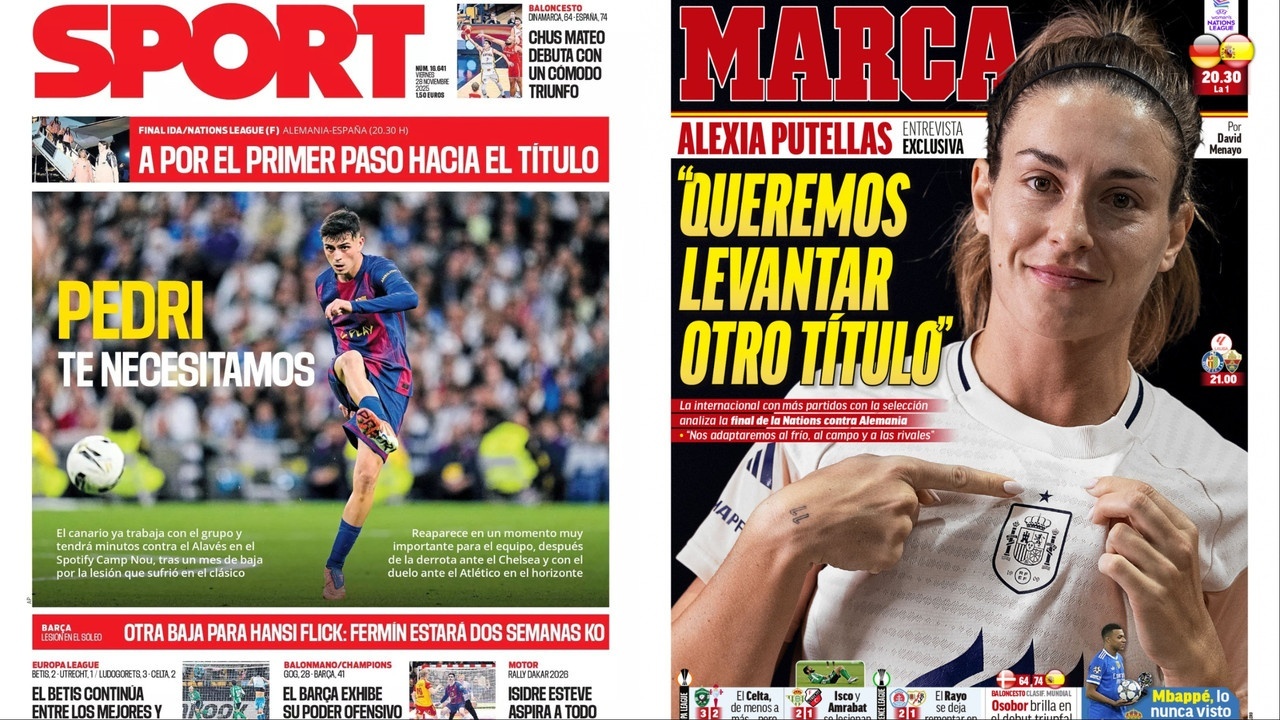Portadas de la prensa deportiva del 28-11-25