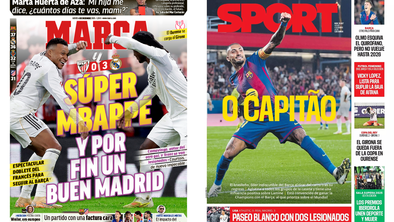 Portadas de la prensa deportiva del 04-12-25