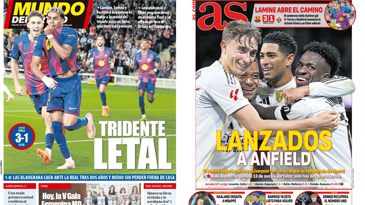 Portadas de la prensa deportiva del 03-11-25