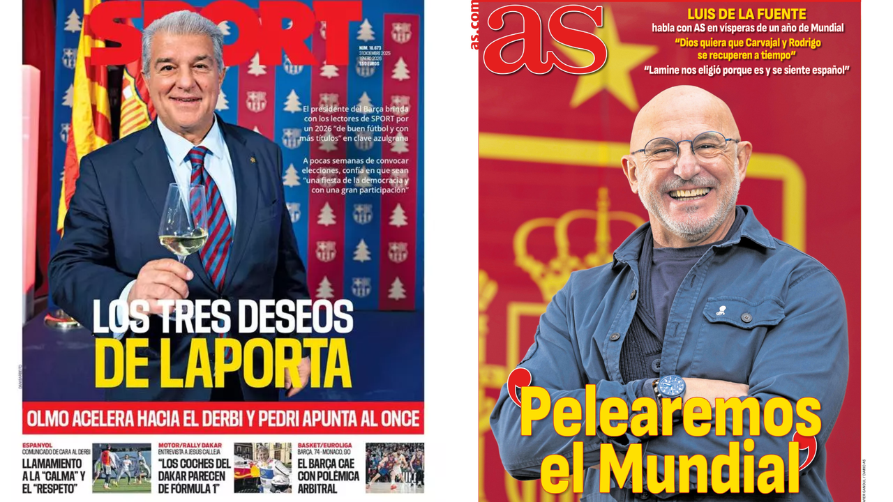 Portadas de la prensa deportiva del 31-12-25