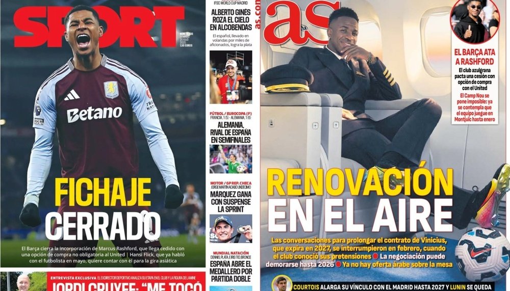 Portadas de la prensa deportiva del 20-07-2025. Sport/AS