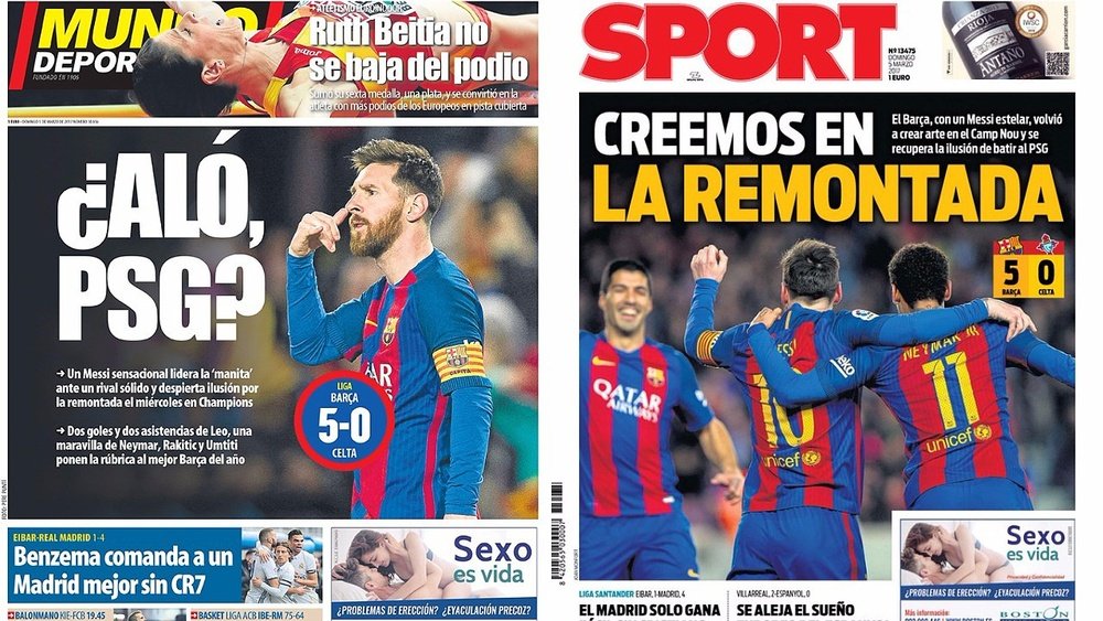 El PSG, presente en las portadas de los rotativos catalanes. BeSoccer