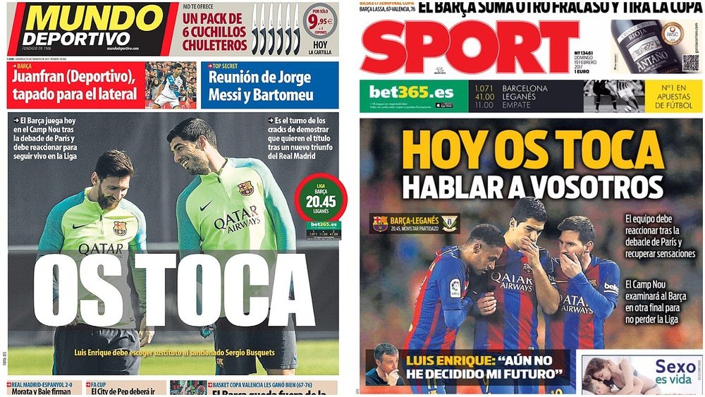 Estas son las portadas de los periódicos catalanes para la previa ante el Leganés. BeSoccer