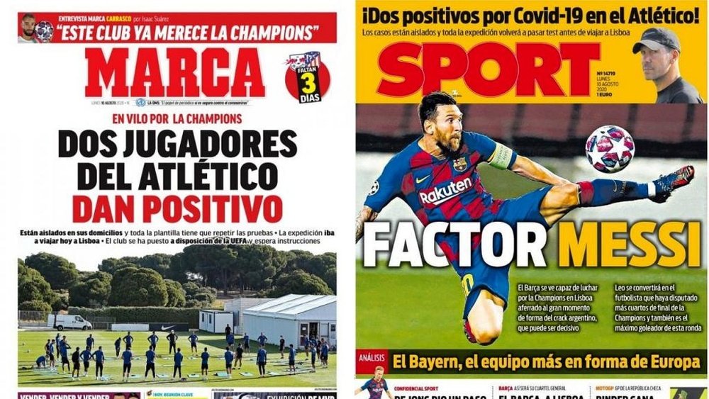 Capas dos jornais Marca e Sport.