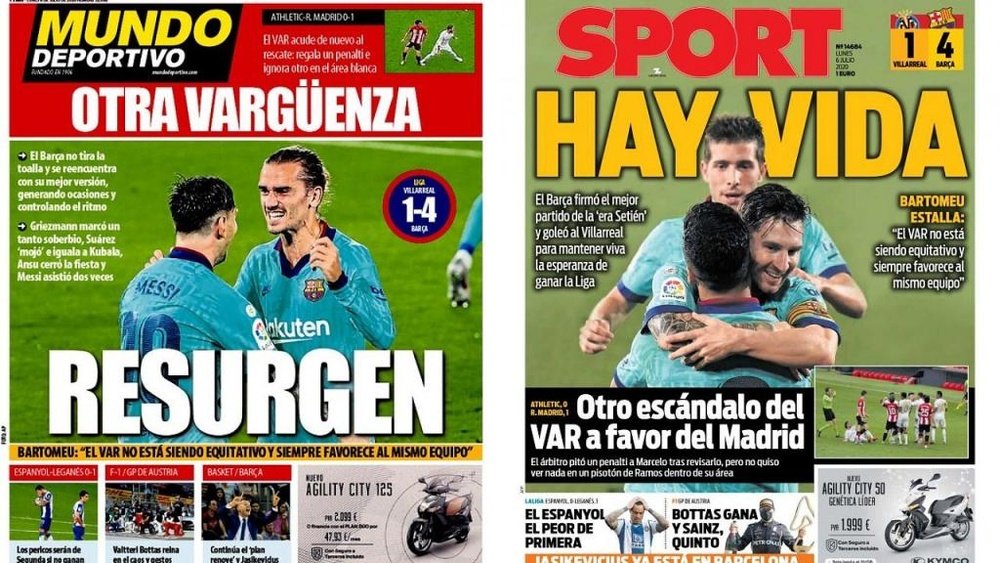 La prensa catalana estalló de nuevo. Sport/MD