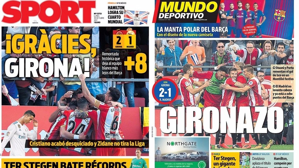 El Girona, en las portadas de Barcelona. BeSoccer