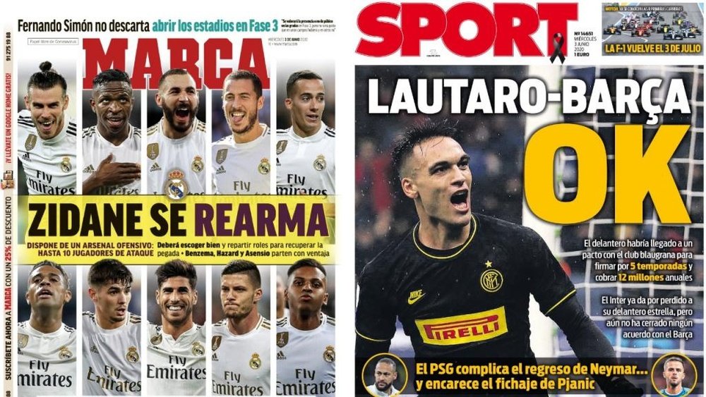 Portadas de la prensa deportiva. Marca/Sport