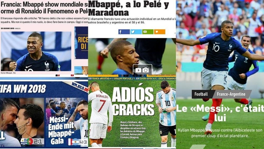 Las portadas destacan la irrupción de Mbappé en el Mundial. BeSoccer