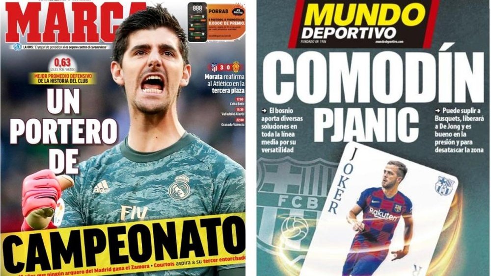 Capas dos jornais espanhóis Marca e Mundo Deportivo.