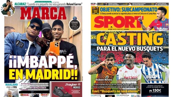 Capas da imprensa desportiva 10 de maio de 2022.Marca/Sport