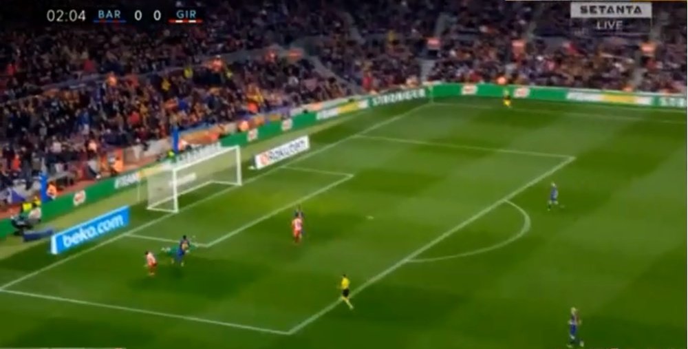 Portu gives Girona the lead. Setanta