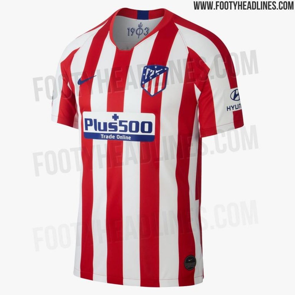 Así podría ser la camiseta del Atlético. Twitter/Footy_Headlines
