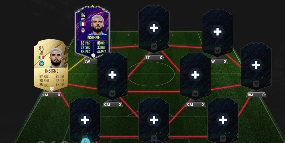 Posible carta OTW de Lorenzo Insigne en FIFA 23. FUTBIN