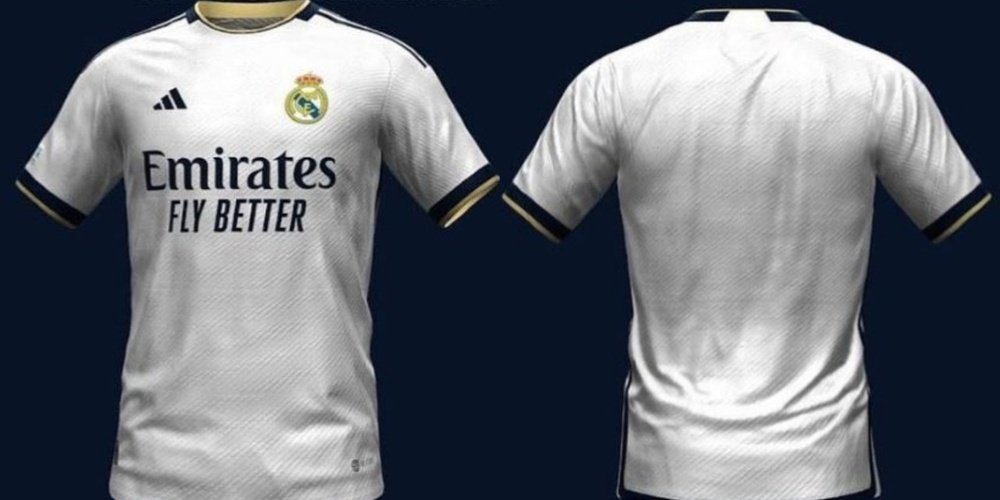 Así sería la primera equipación del Madrid para la temporada que viene. Capturas/FootyHeadlines