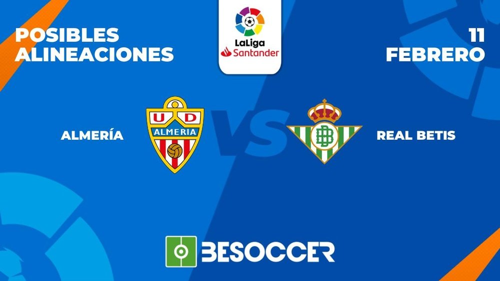 Posibles alineaciones del Almería-Betis de la Primera División 2022-2023. BeSoccer