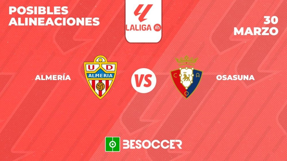Posibles alineaciones del Almería-Osasuna de la Primera División 2023-24. BeSoccer