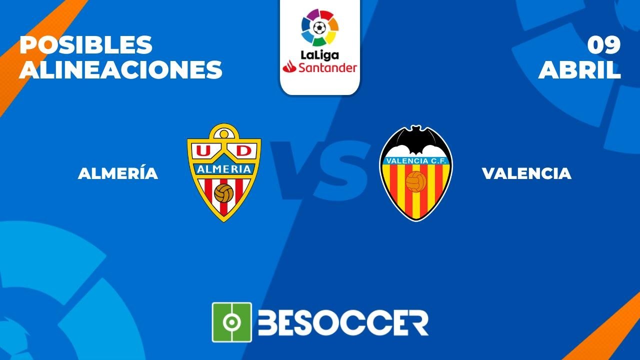 Posibles alineaciones del Almería-Valencia de la Primera División 2022-2023. BeSoccer