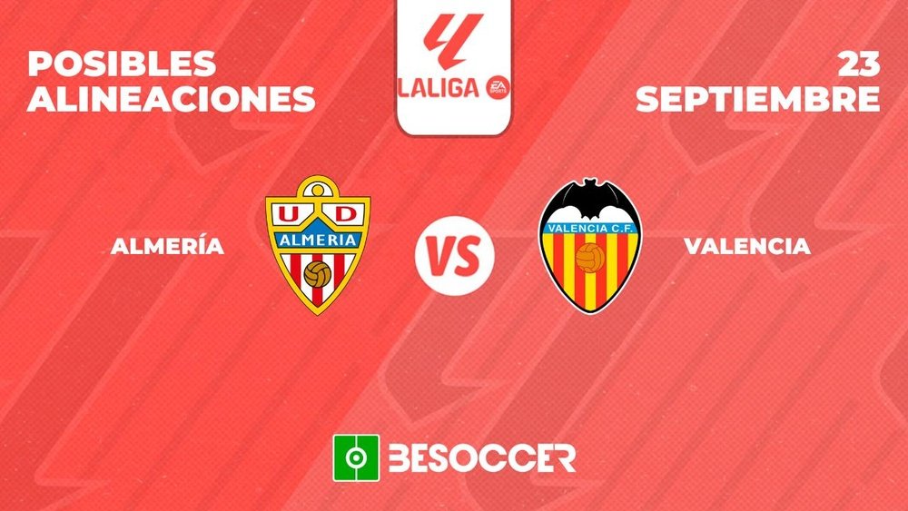 Posibles alineaciones del Almería-Valencia de la Primera División 2023-24. BeSoccer