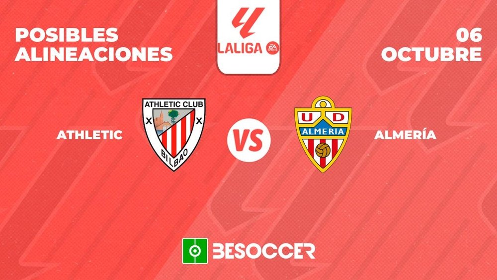 Posibles alineaciones del Athletic-Almería de la Primera División 2023-24. BeSoccer