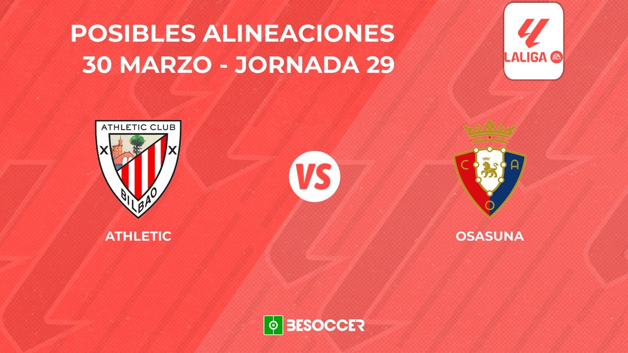 Posibles onces del Athletic Club vs Osasuna. BeSoccer