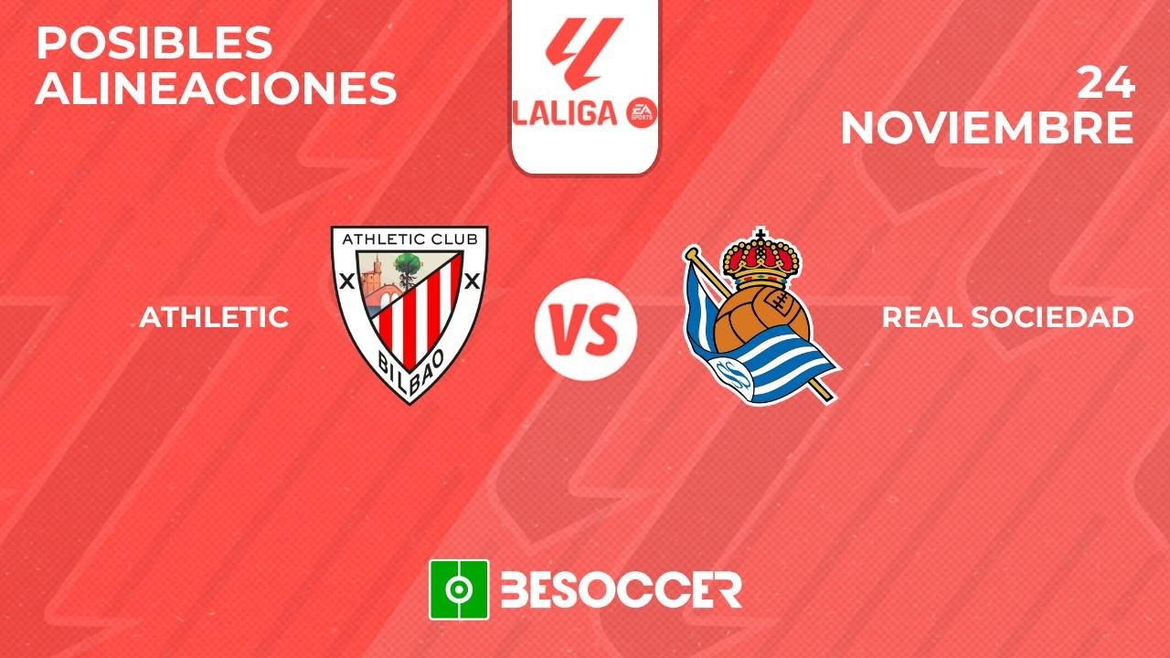 Posibles alineaciones del Athletic-Real Sociedad de la Primera División 2024-25. BeSoccer