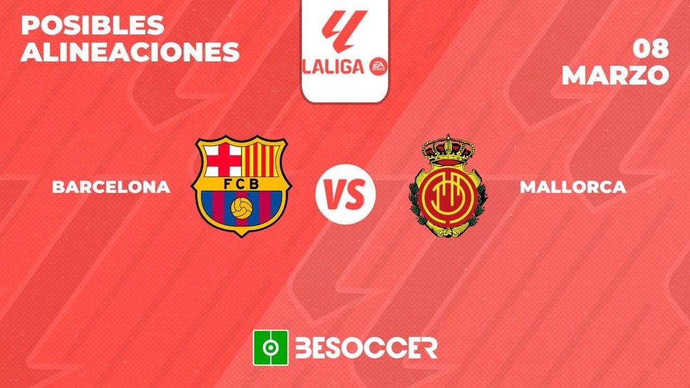 Posibles alineaciones del Barcelona-Mallorca de la Primera División 2023-24. BeSoccer