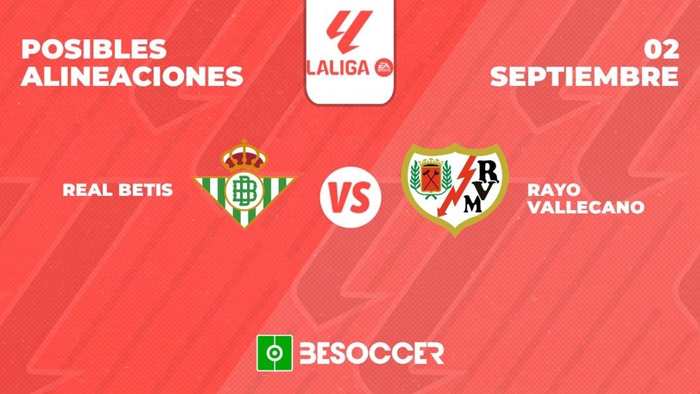 Posibles alineaciones del Betis-Rayo Vallecano de la Primera División 2023-24. BeSoccer