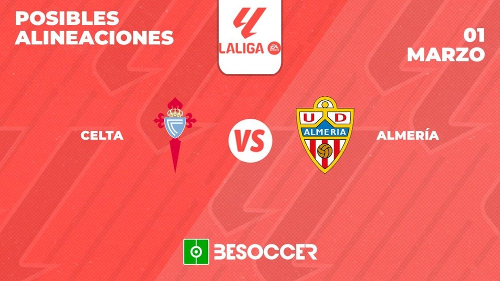 Posibles alineaciones del Celta-Almería de la Primera División 2023-24. BeSoccer