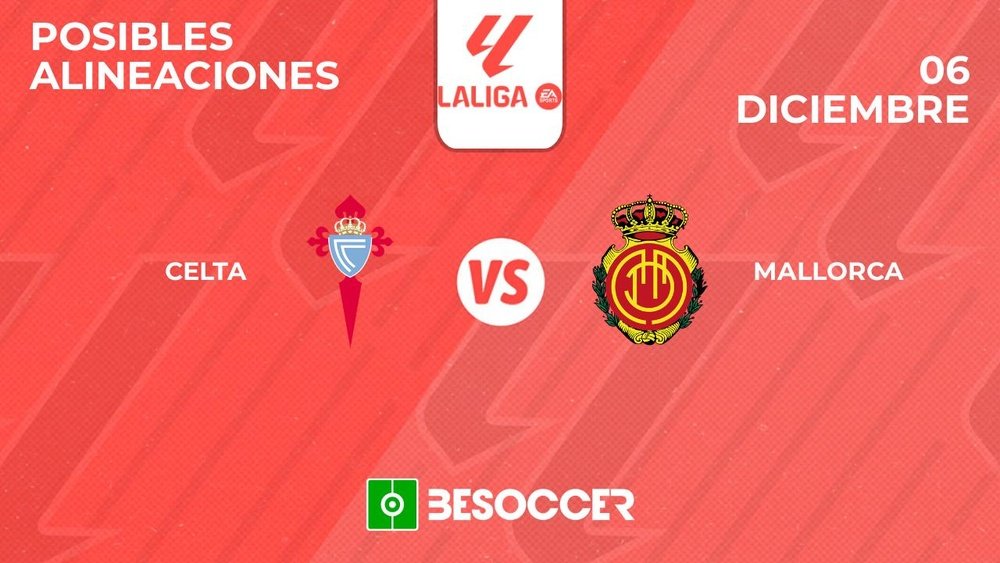 Posibles alineaciones del Celta-Mallorca de la Primera División 2024-25. BeSoccer