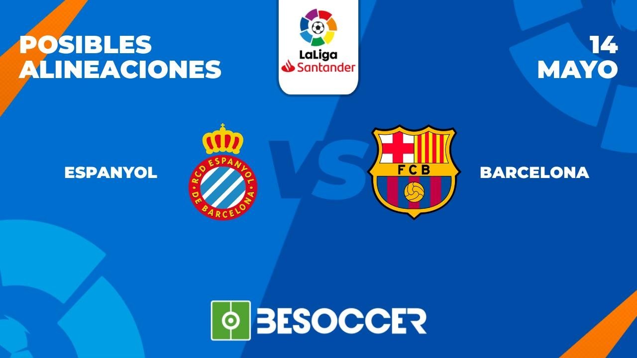 Posibles alineaciones del Espanyol-Barcelona de la Primera División 2022-2023. BeSoccer