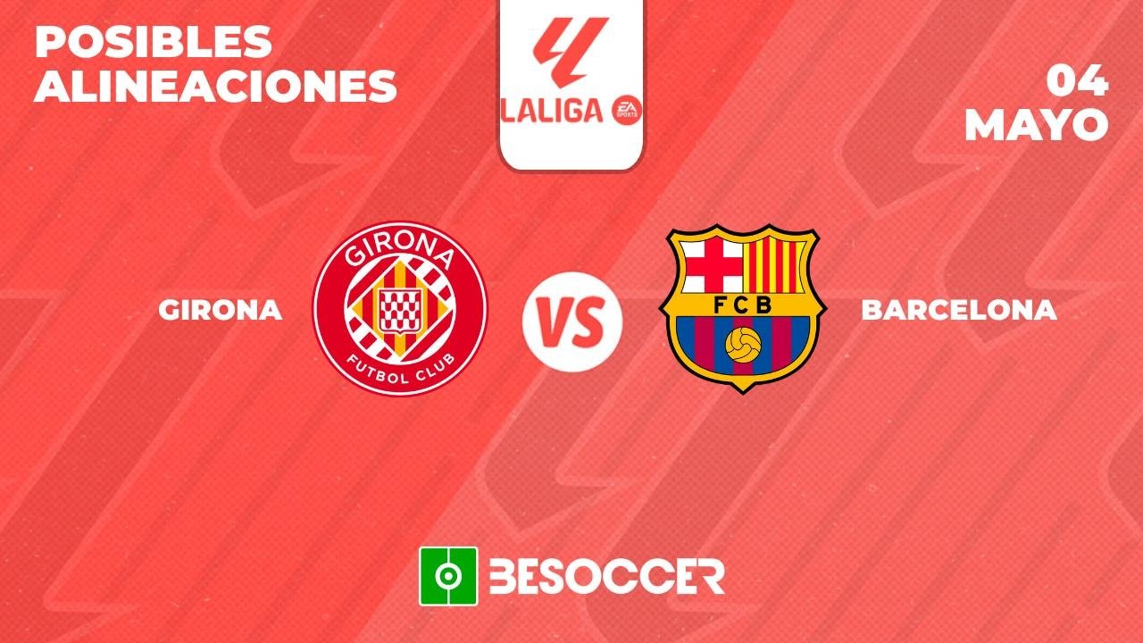 Posibles alineaciones del Girona-Barcelona de la Primera División 2023-24. BeSoccer