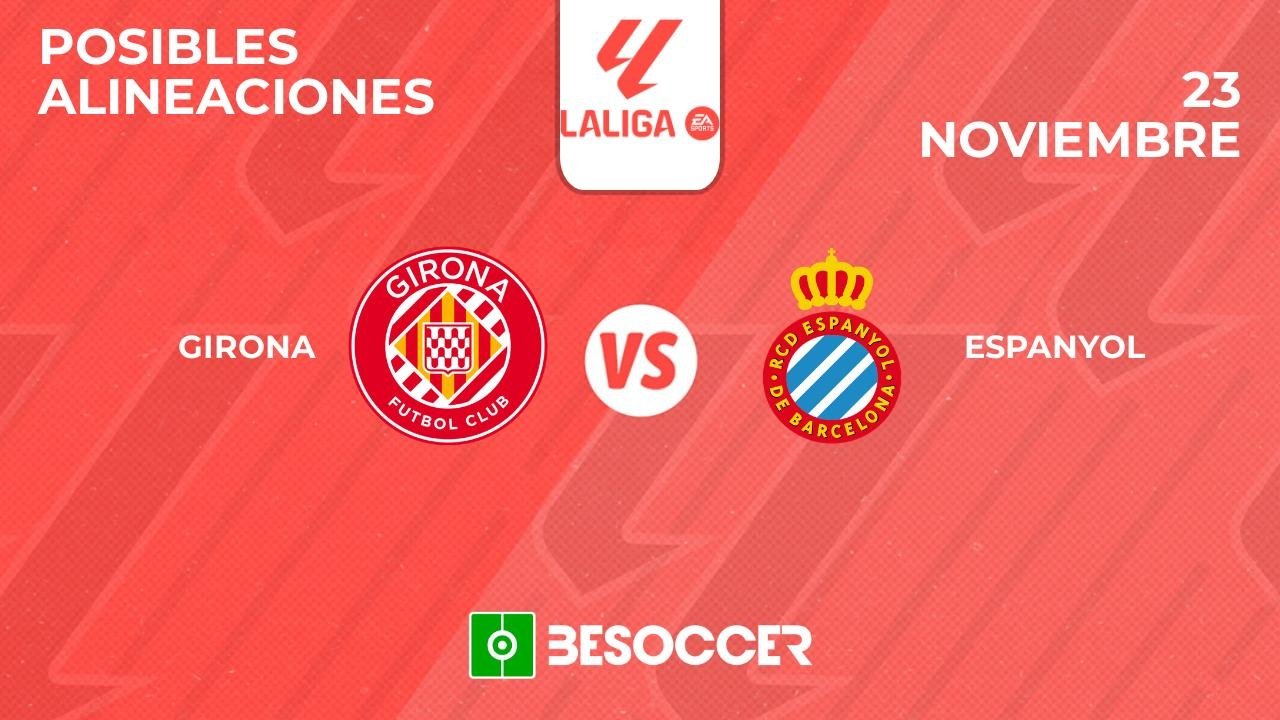 Posibles alineaciones del Girona-Espanyol de la Primera División 2024-25. BeSoccer