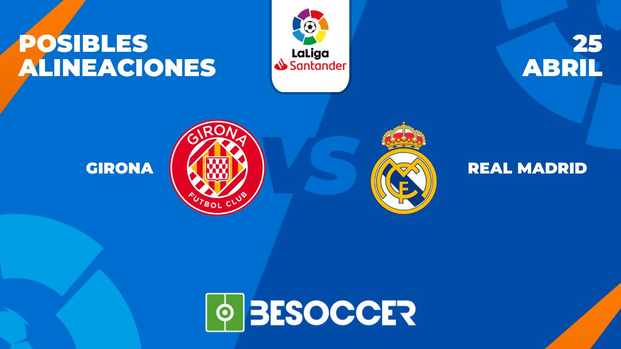 Posibles alineaciones del Girona vs Real Madrid