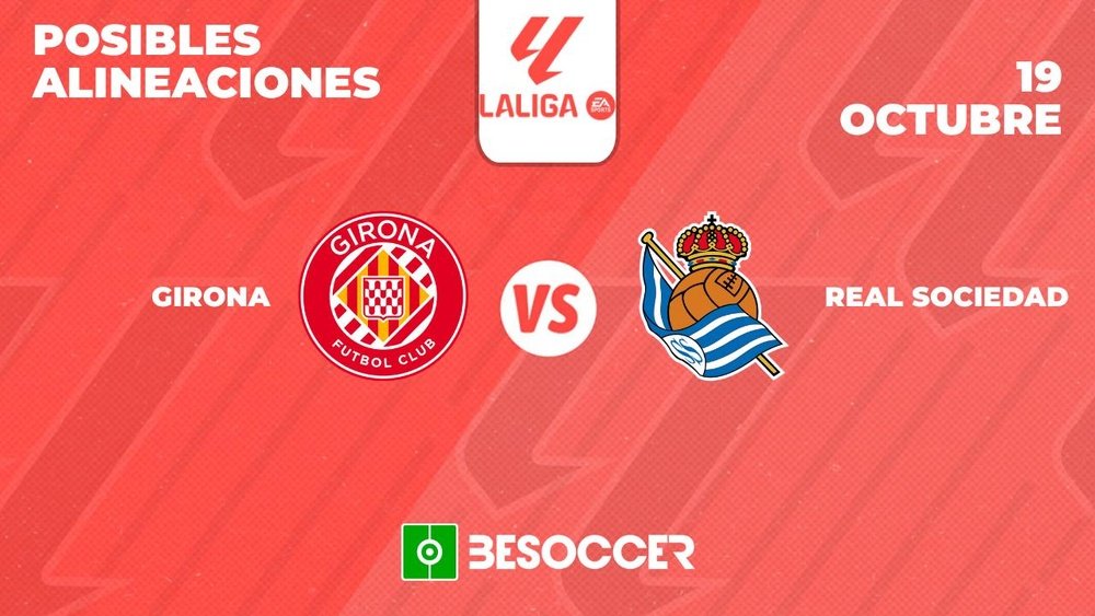 Posibles alineaciones del Girona-Real Sociedad de la Primera División 2024-25. BeSoccer