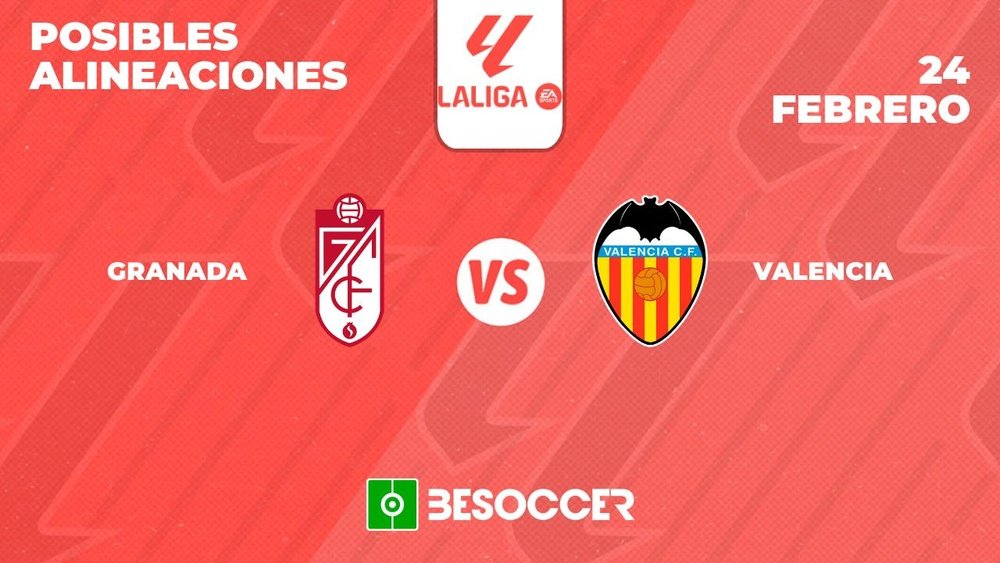Posibles alineaciones del Granada-Valencia de la Primera División 2023-24. BeSoccer