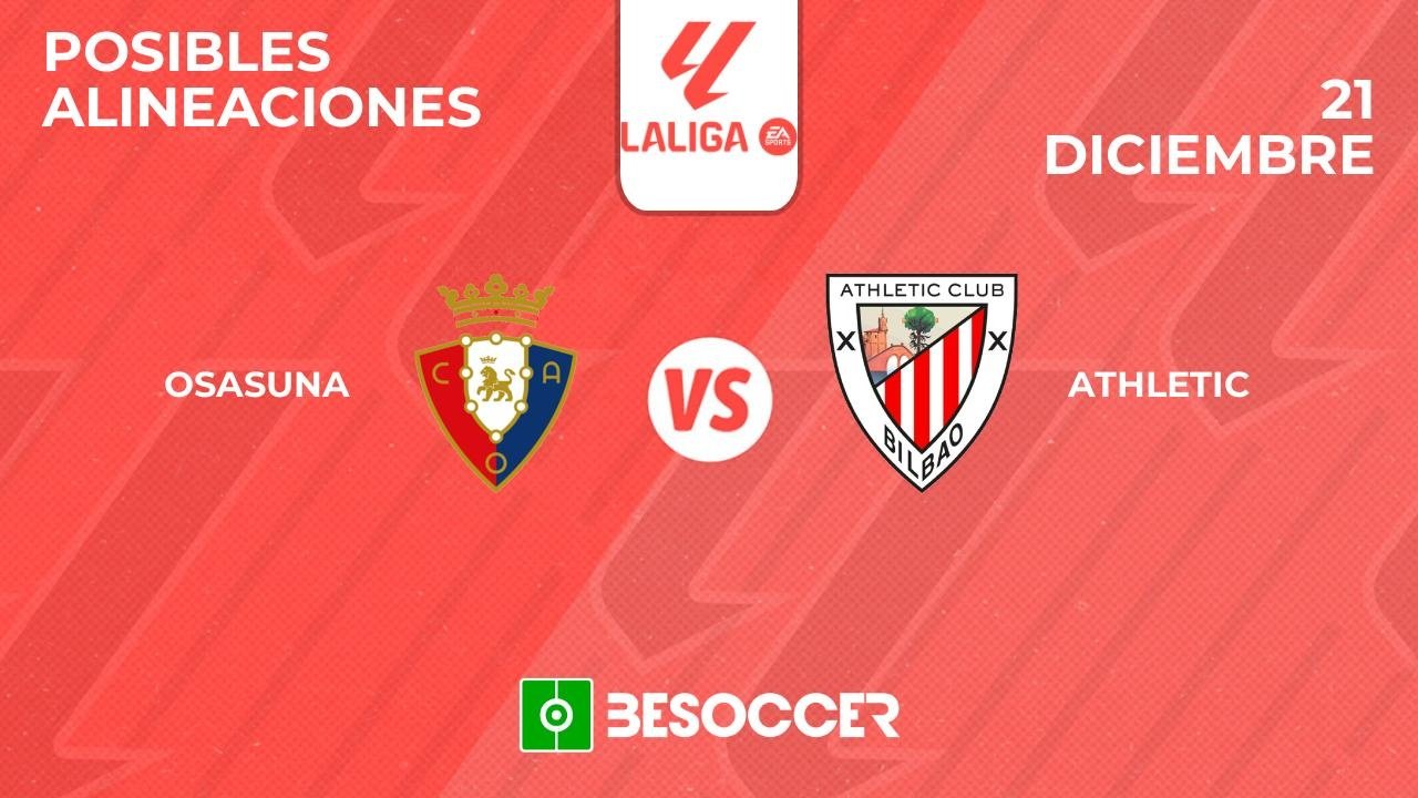 Posibles alineaciones del Osasuna-Athletic de la Primera División 2024-25. BeSoccer