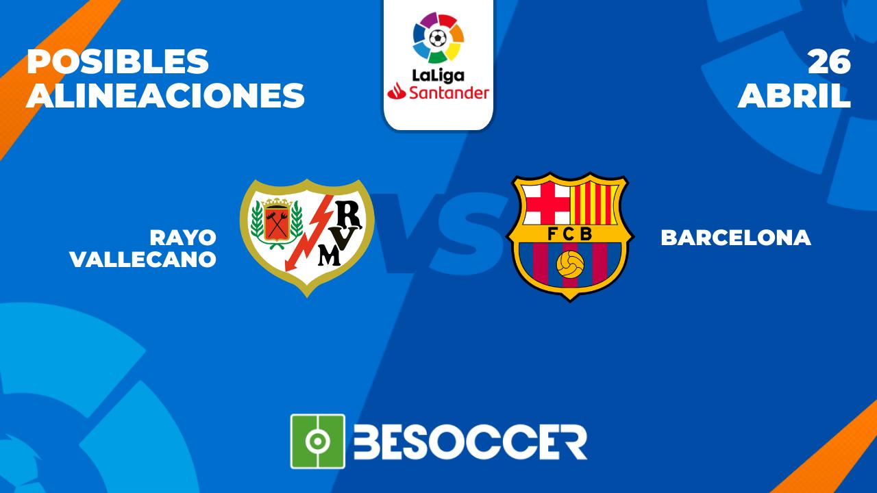 Posibles alineaciones del Rayo Vallecano vs Barcelona