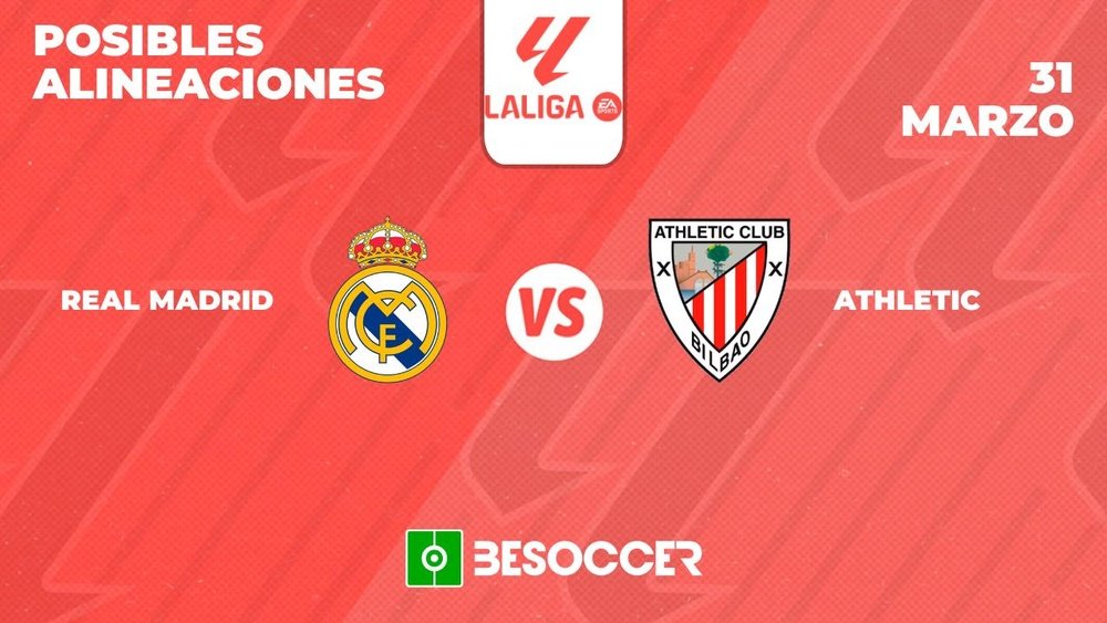 Posibles alineaciones del Real Madrid-Athletic de la Primera División 2023-24. BeSoccer