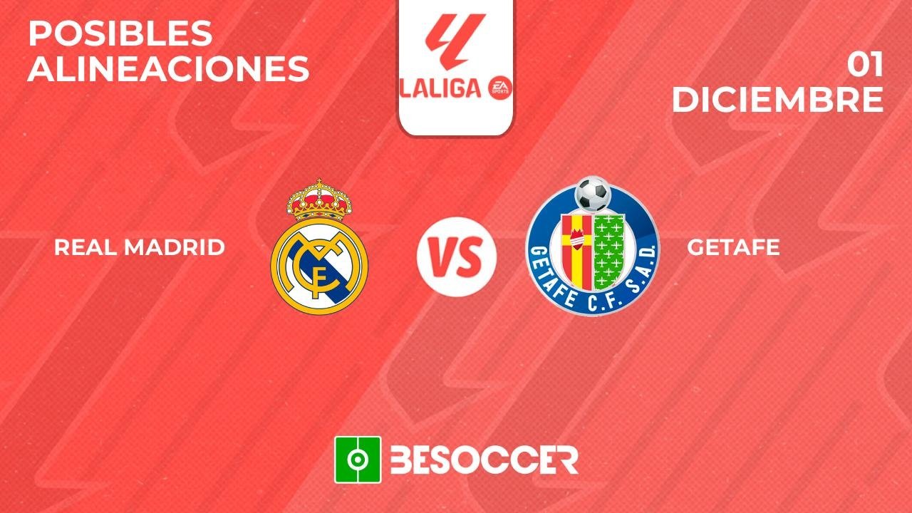 Posibles alineaciones del Real Madrid vs Getafe