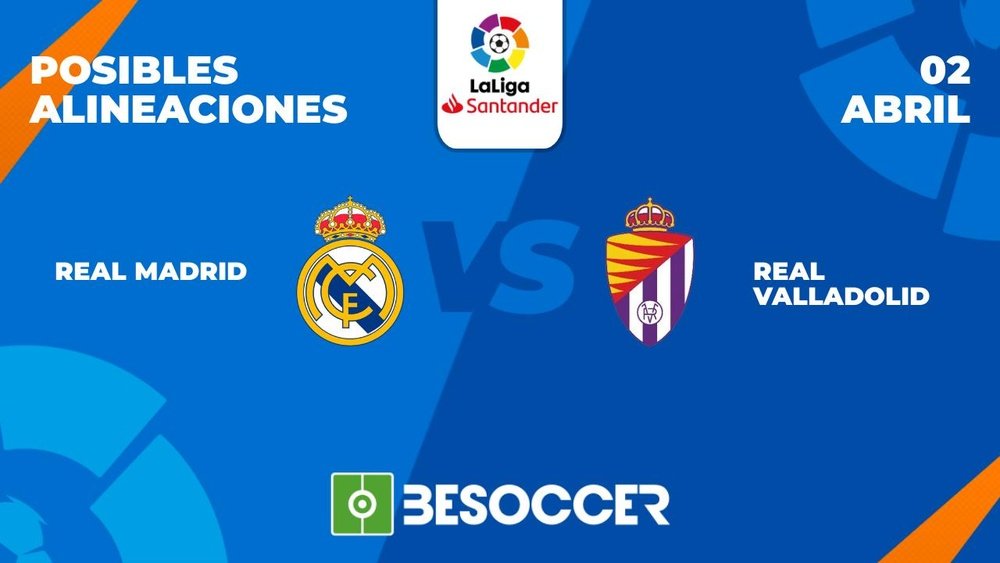 Posibles alineaciones del Real Madrid-Valladolid de la Primera División 2022-2023. BeSoccer