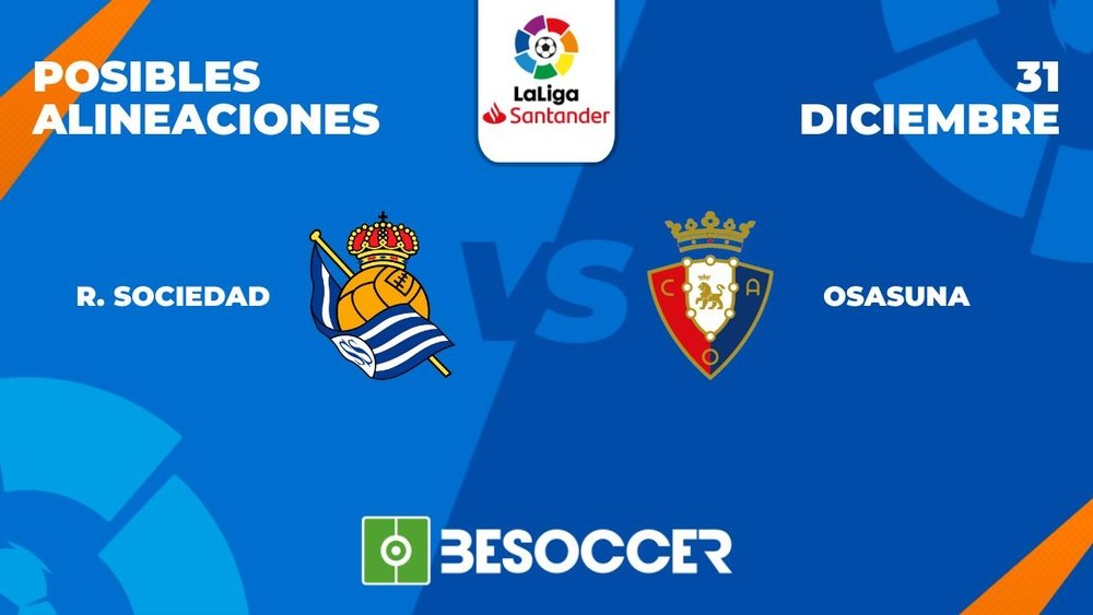 Posibles alineaciones del Real Sociedad vs Osasuna