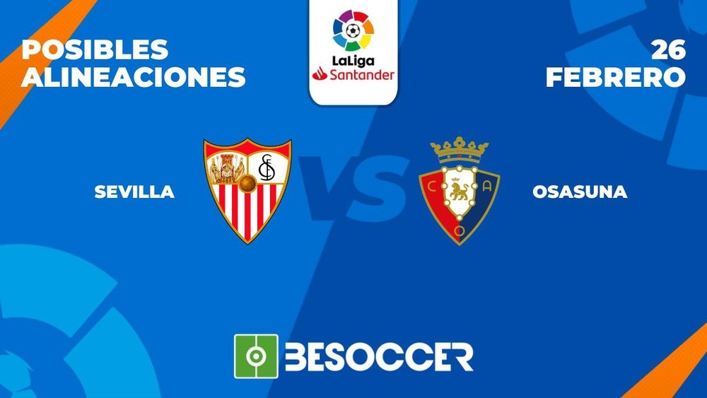 Posibles alineaciones del Sevilla-Osasuna de la Primera División 2022-2023. BeSoccer