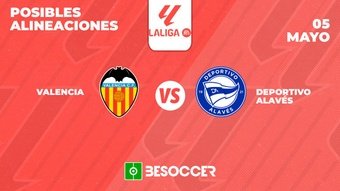 Estos son los onces posibles del Valencia-Deportivo Alavés, partido de la jornada 34 de Primera División 2023-24 que se disputará en el Estadio Mestalla de la capital de la Comunitat.