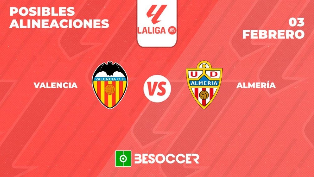 Posibles alineaciones del Valencia-Almería de la Primera División 2023-24. BeSoccer